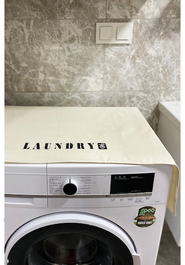 Çamaşır Makinesi Örtüsü Krem