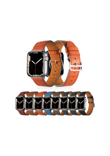 Teknocep Watch 44mm Uyumlu Krd-76 Pu Deri Kordon Strap Kayış Clo- Gri