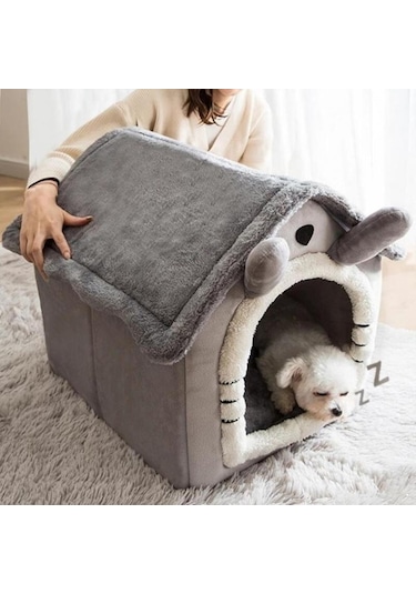 Fochsia Klasik Model Kedi Evi, Yumuşak Kedi Yatağı, Çıkarılabilir Minder, Uyku Ve Kış Evi