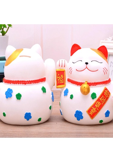 Dolıty Şanslı Kedi Kumbara Para Değişimi Pot Porsperity 16cmx14cmx17cm