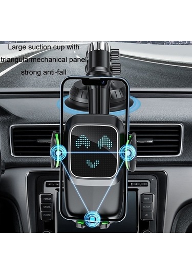Wondernest Araç Ön Camı Vantuzlu Telefon Tutacağı - Genişletilmiş Siyah Kontrol Paneli Std