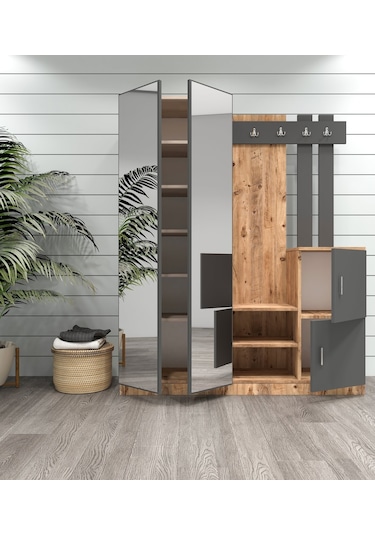 Robinhome Robin Home Benjamin Vestiyer Portmanto Ayakkabılık Çam-Gri