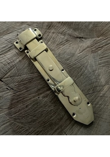 Dmr El Yapımı Antik Pirinç Gold Sarı Sürgü Ahşap Kapı Sürgüsü 22cm 22cm
