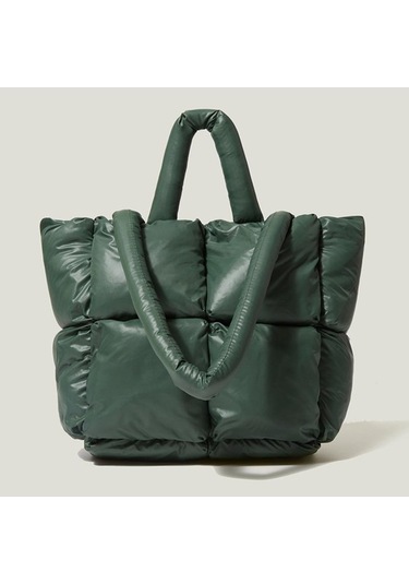 Kış Yeni Aşağı Tote Çanta Büyük Kapasiteli Omuz Çantası Moda Yumuşak Kumaş Çanta Kadın Alışveriş Çantası Uzay Pamuklu Çantalar Black Siyah