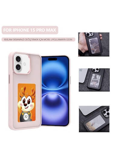 İphone Uyumlu 15 Pro Max İçin E-mürekkep Ekran Nfc Telefon Kılıfı Pembe