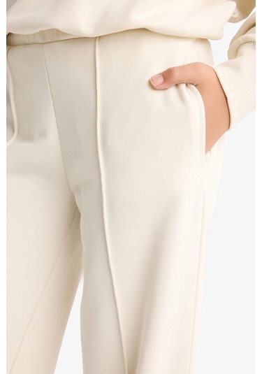 Defacto Kız Çocuk 2li Takım Baskılı Sweatshirt Eşofman Altı F2564a825auer238 Ekru