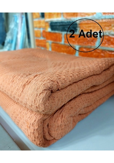 2 Adet Şaheser %100pamuk Çift Kiş. Pike240x220 Tek Pike -portakal Turuncu