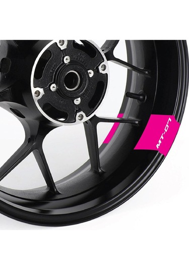 Yamaha Mt07 Motorsiklet Jant Detay Sticker Pembe