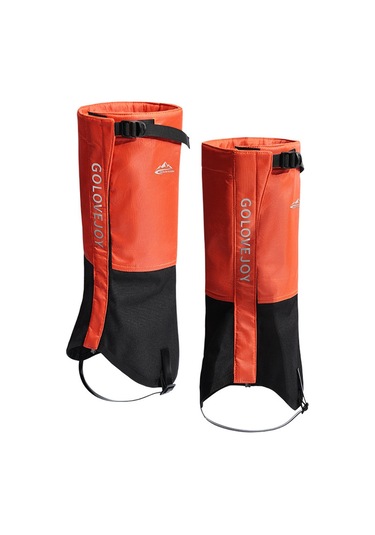 Butu Golovejoy Hx39 1 Çift Peluş Astarlı Su Geçirmez Bacak Çorapları Açık Hava Yürüyüş Tırmanma Kayak Bacak Kılıfı Turuncu