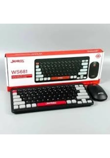 Jedel Ws681 Wireles Mini Klavye Mouse Combo 800-1200-1600 Dpı 1 Aa Battery 3 Million Times Switch Optik