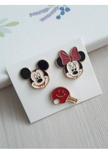 Proshik Mickey Mouse Broş Rozeti Seti 3 Adet 240561710 Siyah