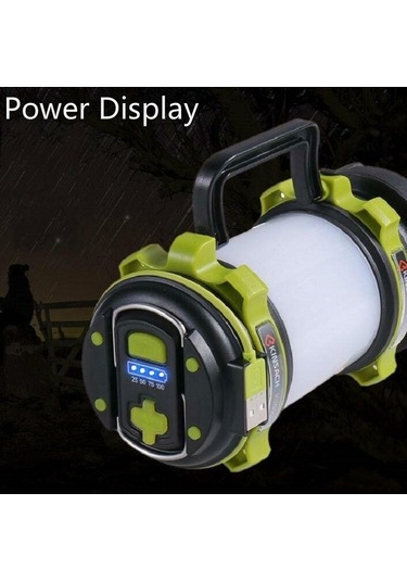 Wondernest Kınsach Led Projektör Dış Mekan Şarjlı El Feneri Kamp Işığı Fonksiyonel El Feneri Siyah Siyah