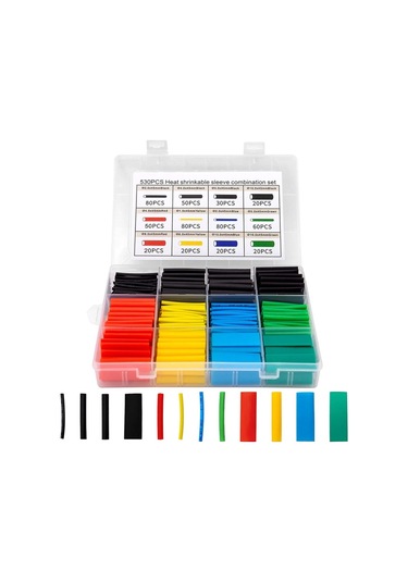 Isıyla Daralan Makaron Polyolefin Shrink Renkli Set Kutulu 530Ade (280677901)