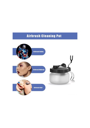 Singree Hava Fırçası Temizleme Seti - Cam Kavanozlu Tutucu, Nikel Boru, Çelik İğne Ve Nylon Fırça 4'lü Aksesuar Paketi