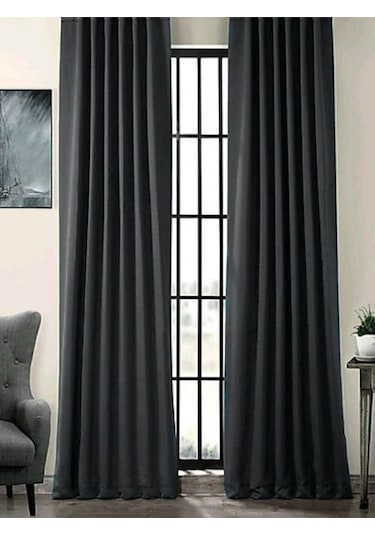 Shy Tekstil Özel Dikim Kiremit Blackout Fon Perde Işık Geçirmez, Ekstra Forlu Karartma Perdesi Antrasit.blackout