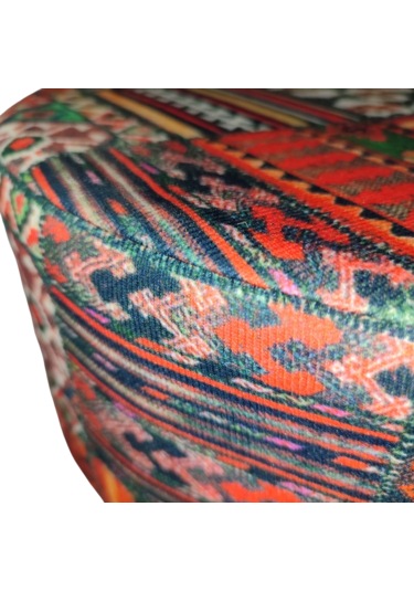 Ustaagac Puf Koltuk Bench Tabure Anadolu Kilim Motif - Ahşap Ayaklı Ceviz