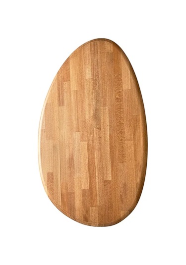 Fawdecor Asimetrik Masif Ahşap Modern İskandinav Oval Kestane