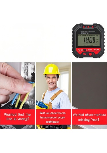 Hangfox Ht107d Avrupa Tipi Lcd Ekranlı Prizi Test Cihazı - Toprak, Sıfır, Faz, Polarite Ve Kaçak Akım Tespiti Pil Yok