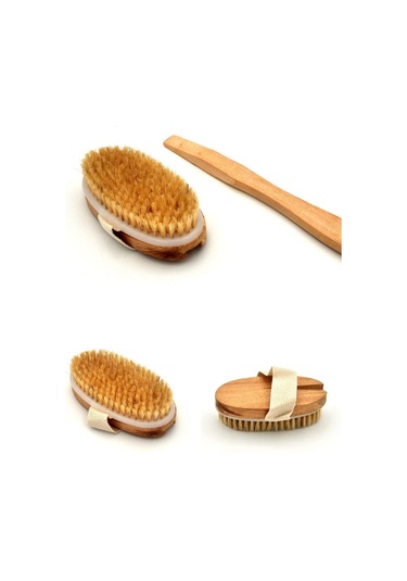Doğal Gerçek At Kılı Peeling Etkili Selülit Masaj Fırçası