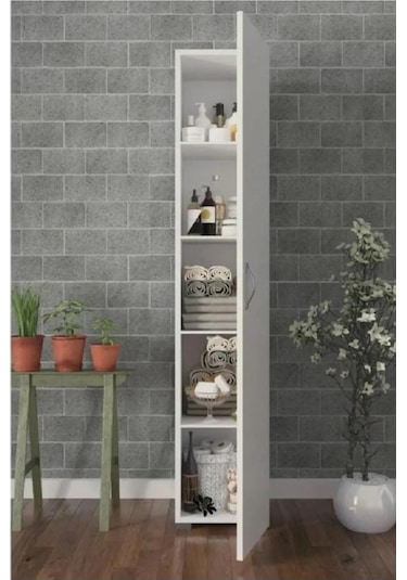 Kzy Tek Kapaklı Mutfak&banyo&kiler Dolabı Beyaz