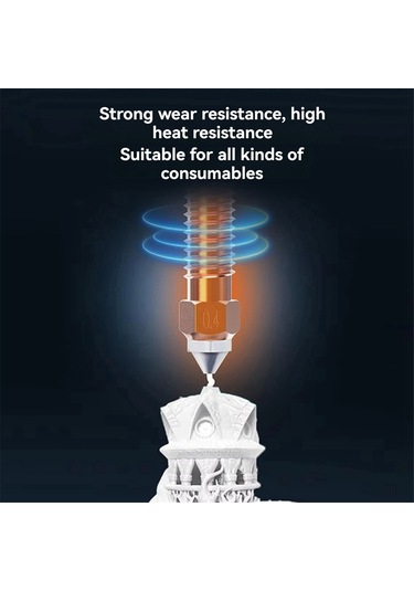 Sointeresting Creality K2 Plus Nozul Hızlı Değiştirme Nozul Takımı Sertleştirilmiş Çelik Tüm Metal Tasarım Creality K2 Plus 3d Yazıcı İçin 0,4 Mm