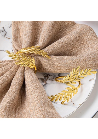 Homyl Altın Peçete Halkaları Masa Düzeni Orta Parçası Metal Altın