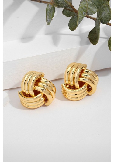 Chavin Gold Bijuteri Retro Tarz Bayan Küpe Ev21sr Gold