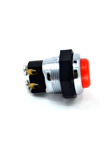 22mm Yaylı Metal Buton Anahtar Kırmızı Vidalı