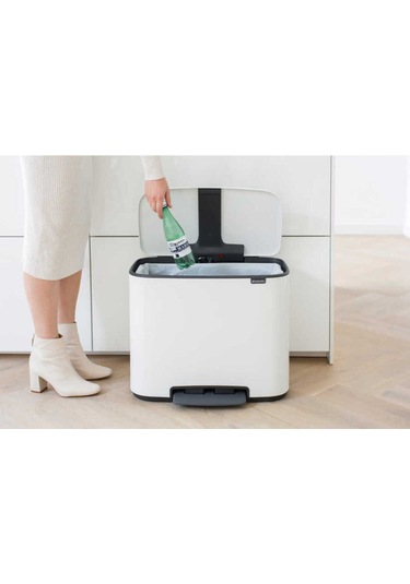 Bo Çöp Kovası, Pedallı, 36lt - Beyaz Beyaz