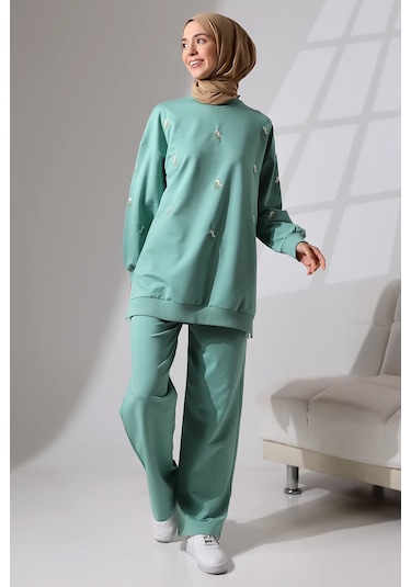 Kadın Mint Yeşili Mevsimlik Penye Alt Üst Spor Ve Rahat Ikili Tunik Pantolon Şık Tesettür Takım Mint Yeşili Kadın Mint Yeşili Mevsimlik Penye Alt Üst Spor Ve Rahat Ikili Tunik Pantolon Şık Tesettür Takım Mint Yeşili