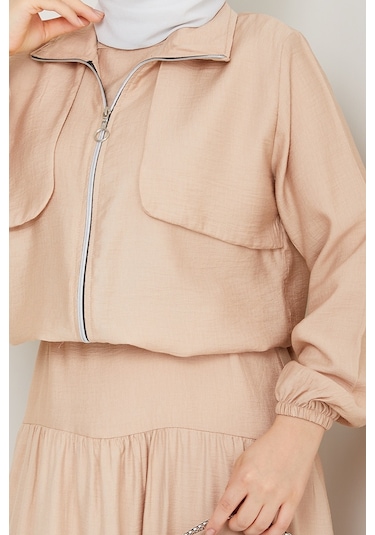 Milda Ceket Elbise İkili Takım 1579 - Bej Bej