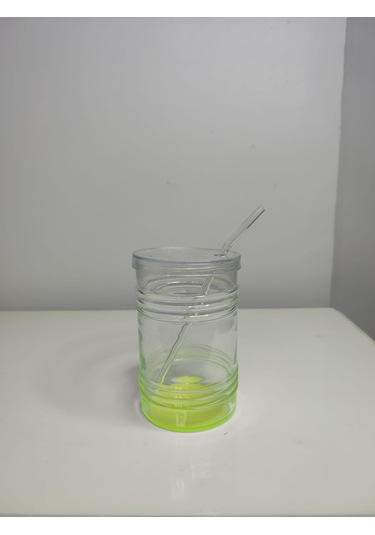 Renkli Cam Pipetli Bardak Sarı