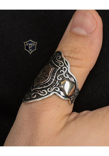 Prestij Gümüş Hasbiyallah Allah Bana Yeter Arapça Yazlı Zihgir Erkek Yüzüğü