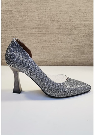 Zenne Stiletto Ayakkabı Platin Simli PLATİN SİMLİ