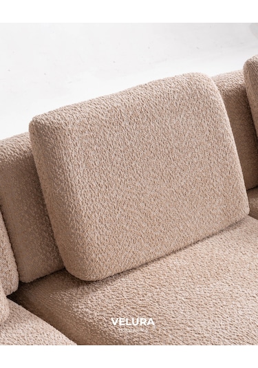 Balance Modüler Köşe Koltuk Takımı & Oturma Grubu Bej Ceviz