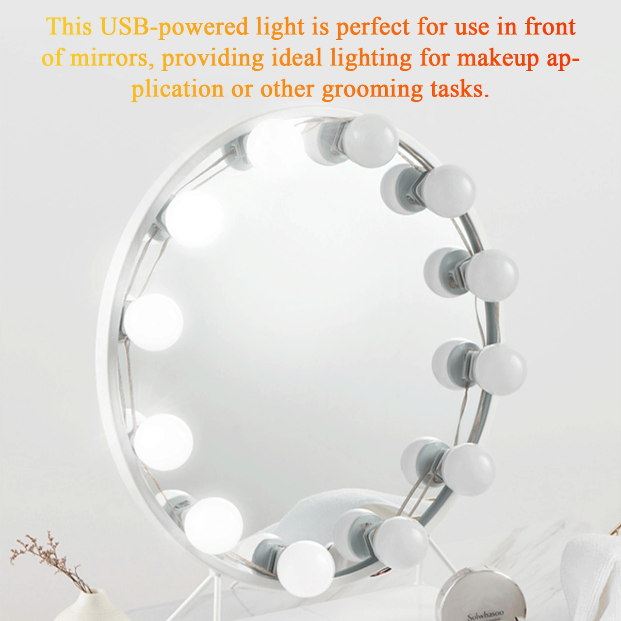 Folinda 8'li Usb Güzellik Aydınlatması - 3 Renk Seçeneği, Makyaj Ve Ayna Için Tam Ek Aydınlatma Diğer