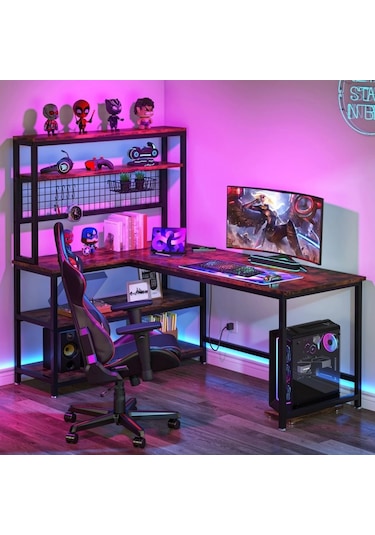 Ters Çevrilebilir L Şeklinde Masa Ceviz - Ceviz