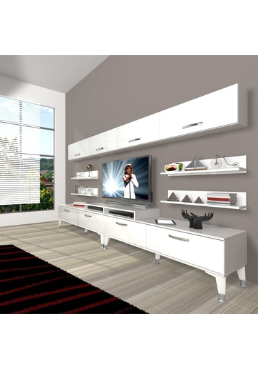 Decoraktiv Ekoflex 360y Slm Silver Tv Ünitesi Tv Sehpası Beyaz