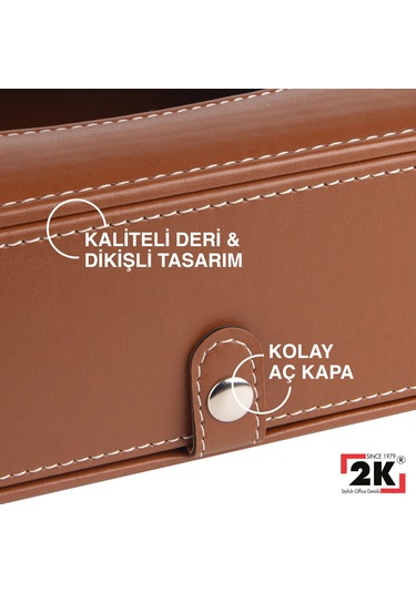 2k Suni Deri Peçetelik Mendil Kutusu 13 24 6 Cm. Taba Diğer