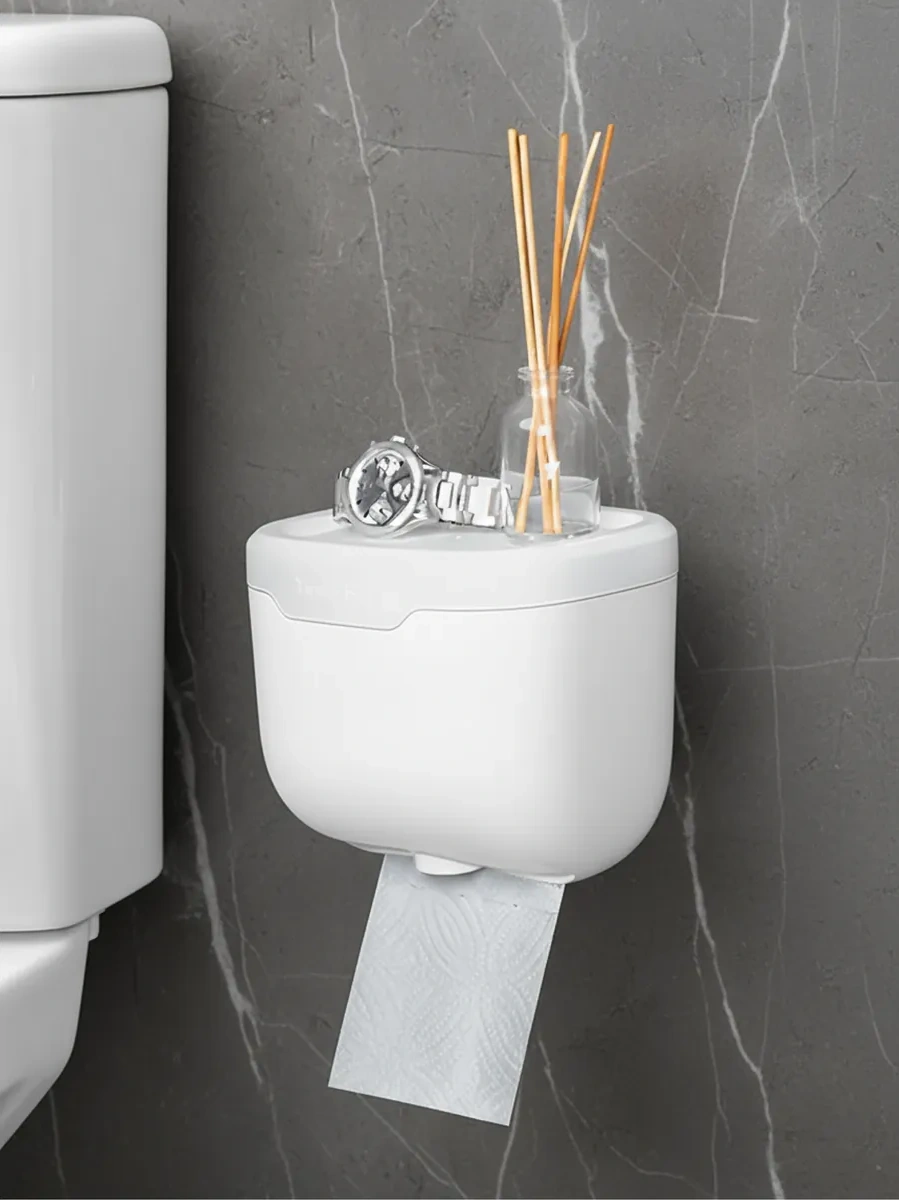 Hausland Delksiz Raflı Tuvalet Kağıdı Tutucu 74604982 Beyaz