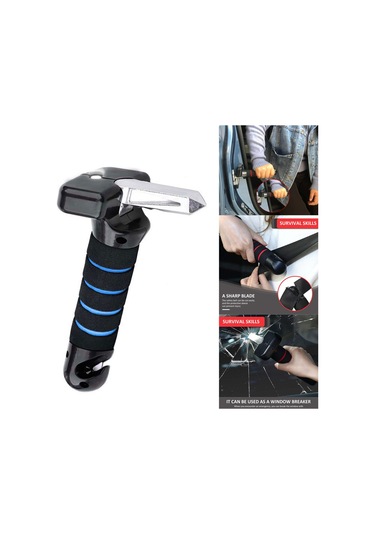 Honmex Araba Kapısı Kol Dayama, Kırıcı Çekiç Ve Işıklı 3'ü Bir Arada, Yaşlılar İçin Güvenli Destek, Mavi