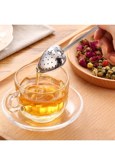 Sones 2 Adet Paslanmaz Çelik Pratik Kalp Şeklinde Çay Demleme Kaşığı Süzgeç