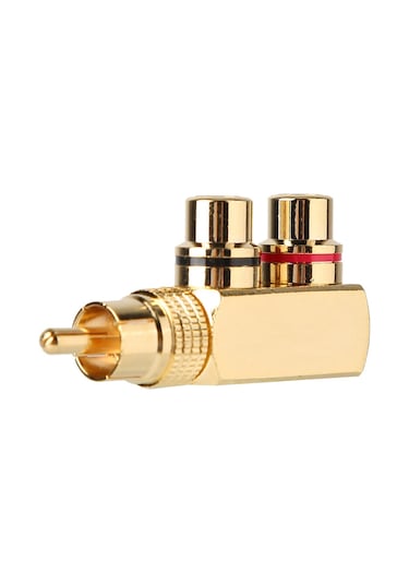 Konesam 2 Adet Saf Bakır + 24k Altın Kaplama Rca Çiftli Video/audio Adaptörü - Emı Engelleme Ve Temiz Sinyal Aktarımı