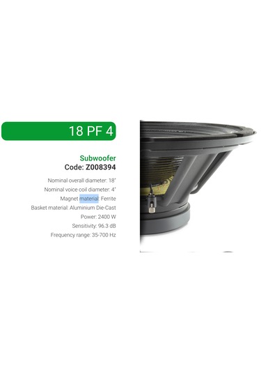 Sıca 18 P F 4 Subwoofer