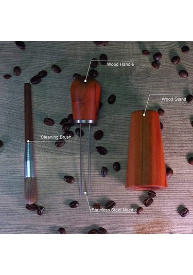 Metabagua Espresso Kahve Karıştırıcı, Barista Dağıtım Aracı, 4 Iğneli B Ghgı61 Kahverengi