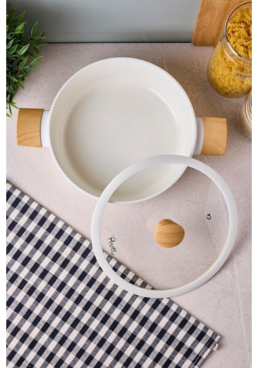 Danish Cook Beige İndüksiyon Tabanlı Karnıyarık Tencere 24 Cm Bej Bej