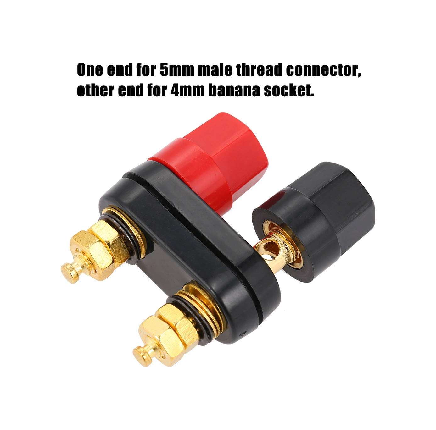 Neevoyu Hoparlör Amfi İçin 4mm Plastik+metal Çift Anahtar Bağlantı Kutusu, Kırmızı+altın+siyah, 2 Adet