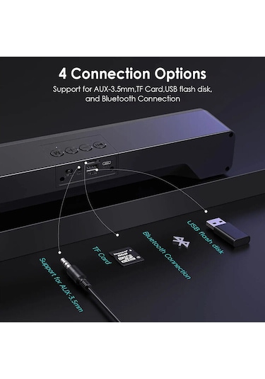 Arion E-3562 RGB Işık Efektli Bluetooth Stereo Soundbar
