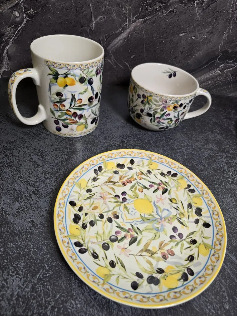 Gift'n'home Mutfak İçin Tabak Seti, Zeytin Desenli, 20 Cm Yemek Tabakları 283692105 Leylak