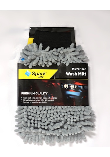 Spark Mikrofiber Oto Yıkama Süngeri ve Temizlik Eldiveni Set 2'li